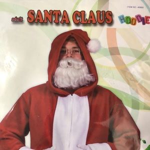 RG Costumes Adult Santa Claus sz Small Jacket Hoodie Scarf Zipper Closure Unisex